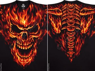  RAGING INFERNO-SKULLS-T-SHIRT-BLACK